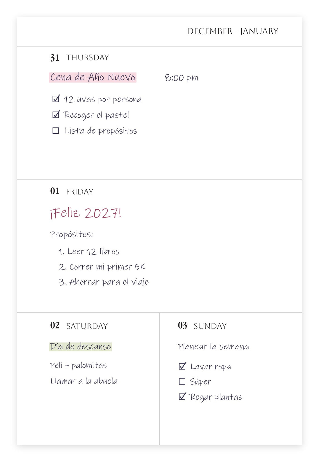Semanal (en uso)